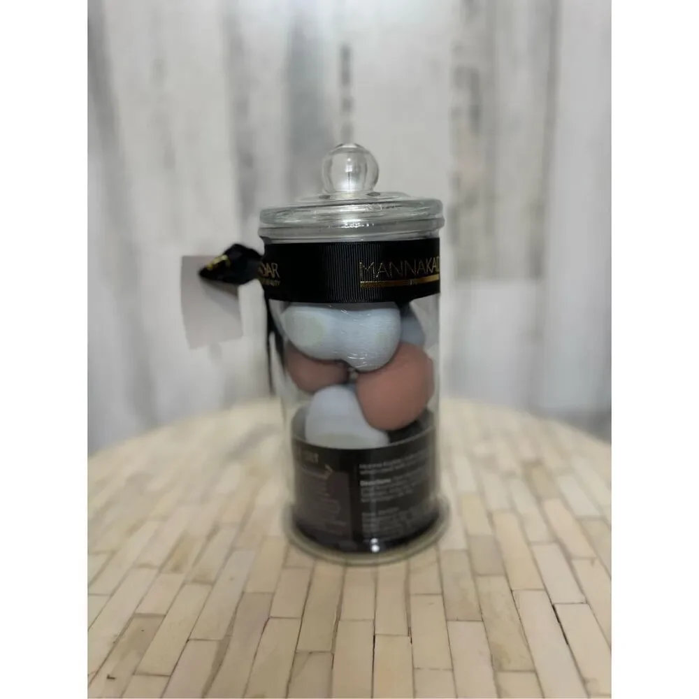 Make up sponges in jar